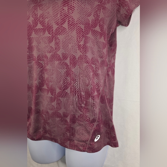 Asics Women's Athletic Short Sleeve T-Shirt Maroon Size Small BV-2475 - Picture 3 of 10